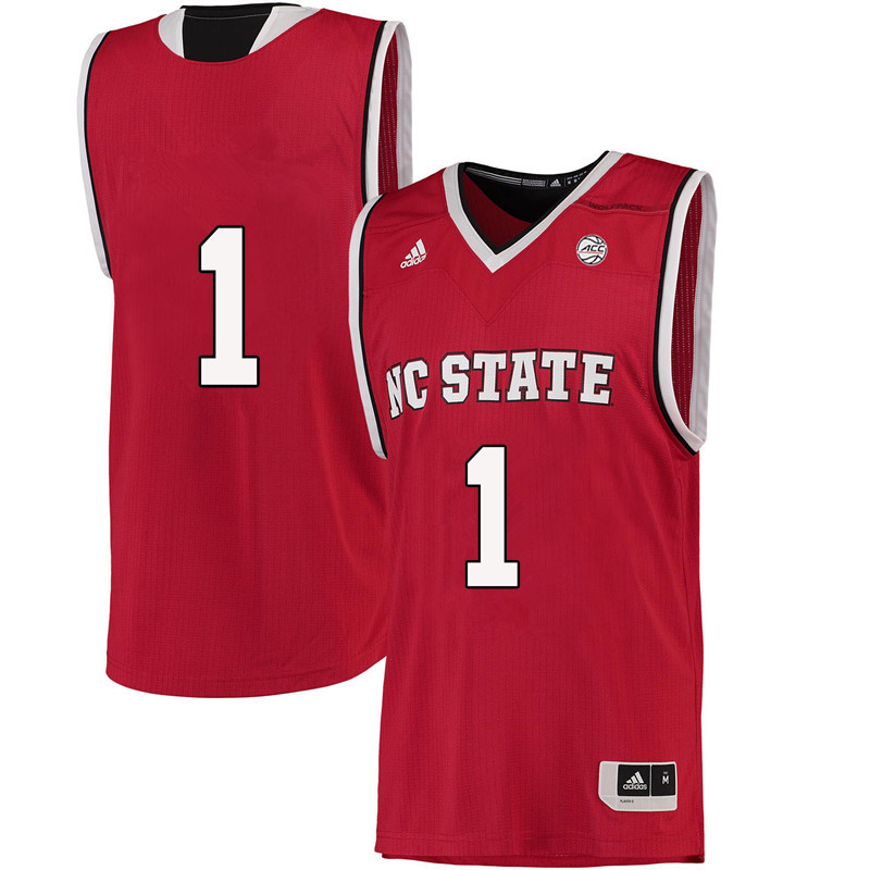 Men #1 Lennard Freeman NC State Wolfpack College Basketball Jerseys-Red - Click Image to Close